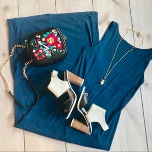 Laundry by Shelli Segal Blue Jersey Maxi Dress